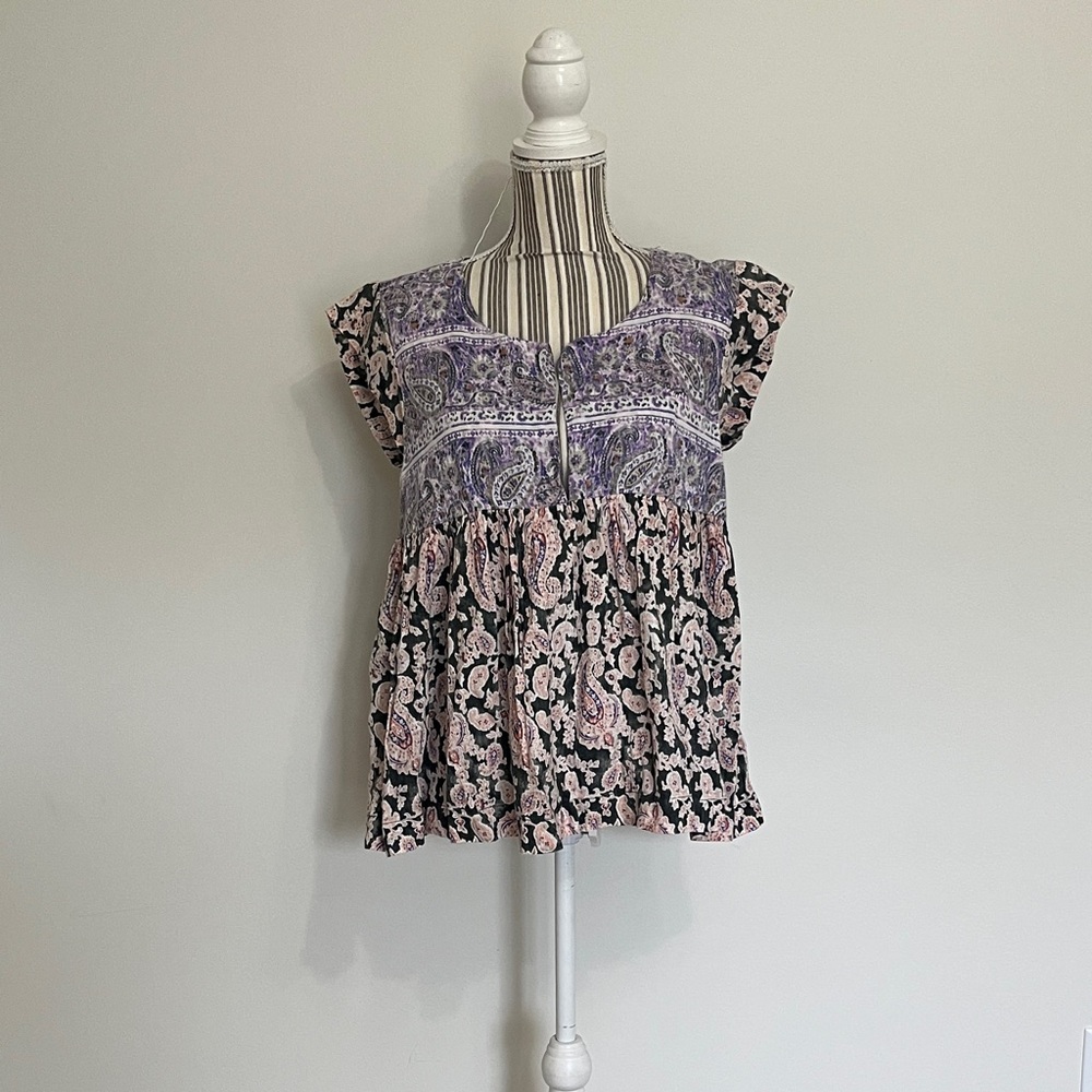 Lucky Brand • Purple and Pink Floral Blouse